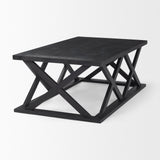 Forsey Black Wood Rectangular Coffee Table by Mercana at Eve Furniture