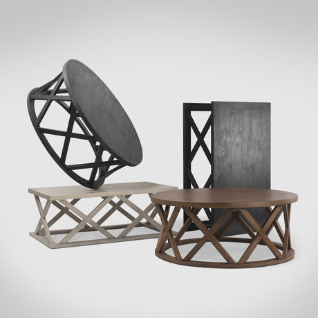 Forsey Black Wood Rectangular Coffee Table by Mercana at Eve Furniture