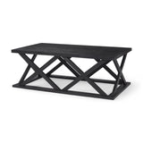 Forsey Black Wood Rectangular Coffee Table by Mercana at Eve Furniture
