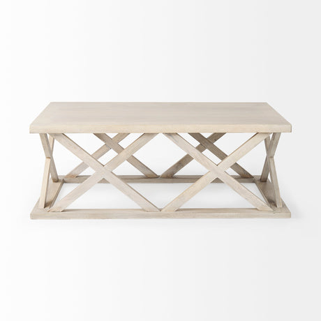 Forsey Blonde Wood Rectangular Coffee Table by Mercana at Eve Furniture