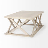 Forsey Blonde Wood Rectangular Coffee Table by Mercana at Eve Furniture