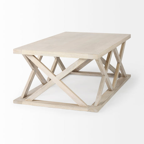 Forsey Blonde Wood Rectangular Coffee Table by Mercana at Eve Furniture
