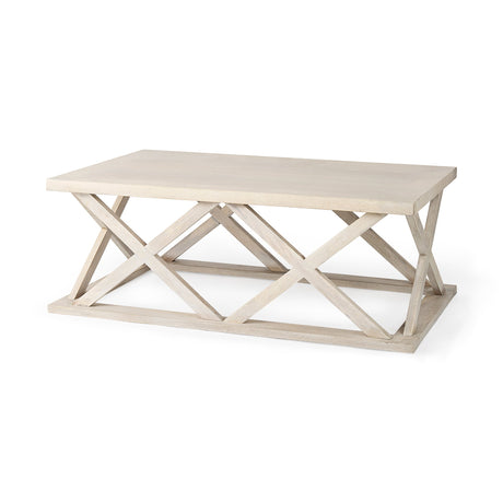 Forsey Blonde Wood Rectangular Coffee Table by Mercana at Eve Furniture