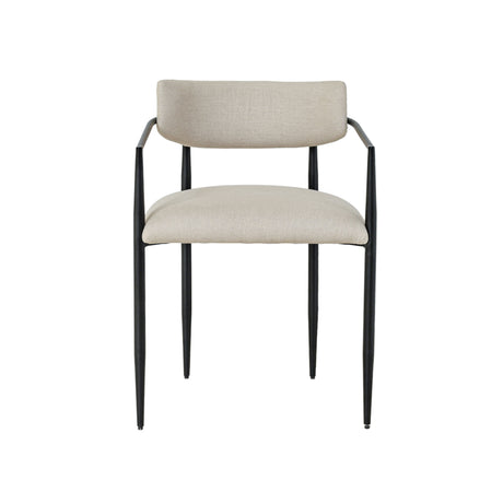 Forte Cream Linen Forged Iron Dining Chair by TOV Furniture at Eve Furniture