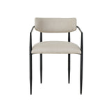 Forte Cream Linen Forged Iron Dining Chair by TOV Furniture at Eve Furniture