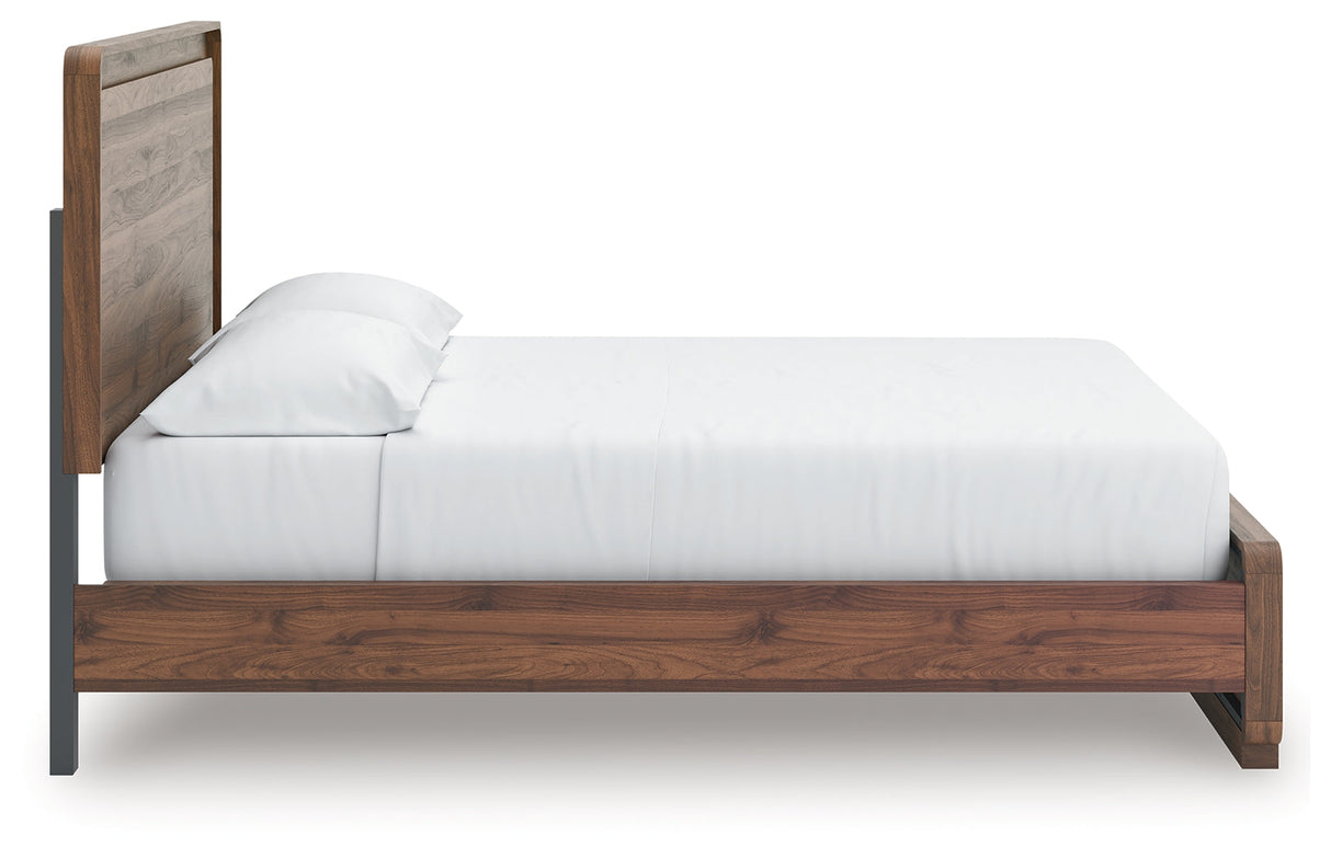 Fortlorn Walnut Brown California King Panel Bed by Ashley at Eve Furniture