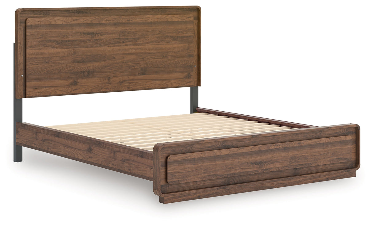 Fortlorn Walnut Brown California King Panel Bed by Ashley at Eve Furniture