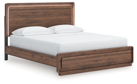 Fortlorn Walnut Brown California King Panel Bed by Ashley at Eve Furniture
