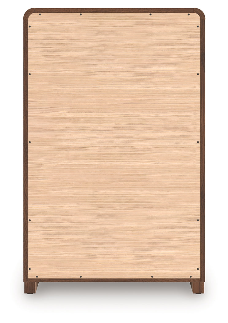 Fortlorn Walnut Brown Chest of Drawers by Ashley at Eve Furniture
