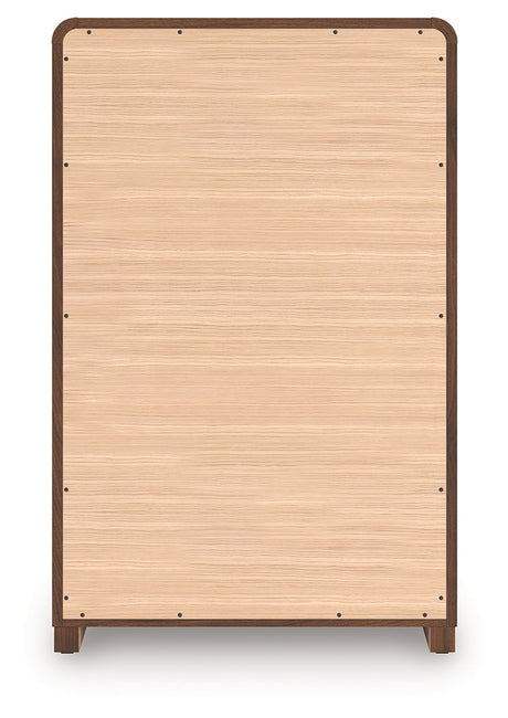 Fortlorn Walnut Brown Chest of Drawers by Ashley at Eve Furniture