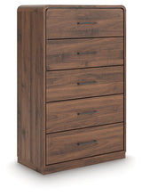Fortlorn Walnut Brown Chest of Drawers by Ashley at Eve Furniture