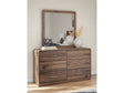 Fortlorn Walnut Brown Dresser and Mirror by Ashley at Eve Furniture