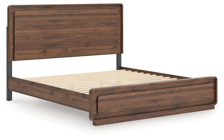 Fortlorn Walnut Brown King Panel Bed by Ashley at Eve Furniture