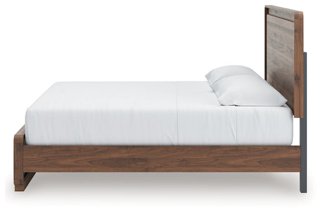 Fortlorn Walnut Brown King Panel Bed by Ashley at Eve Furniture