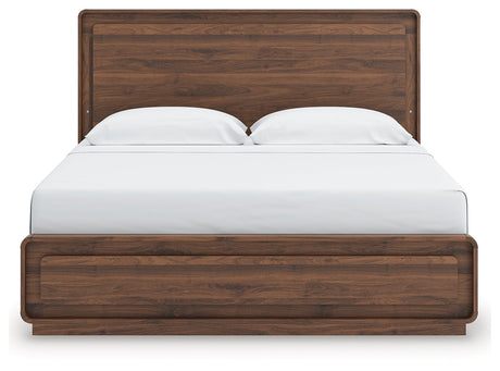 Fortlorn Walnut Brown King Panel Bed by Ashley at Eve Furniture