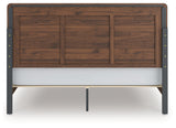 Fortlorn Walnut Brown King Panel Bed, Dresser and Nightstand by Ashley at Eve Furniture