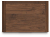 Fortlorn Walnut Brown King Panel Bed, Dresser and Nightstand by Ashley at Eve Furniture