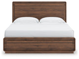 Fortlorn Walnut Brown King Panel Bed, Dresser and Nightstand by Ashley at Eve Furniture