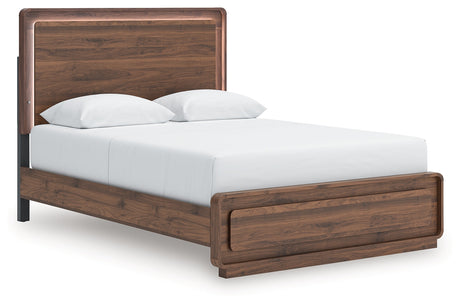 Fortlorn Walnut Brown Queen Panel Bed by Ashley at Eve Furniture