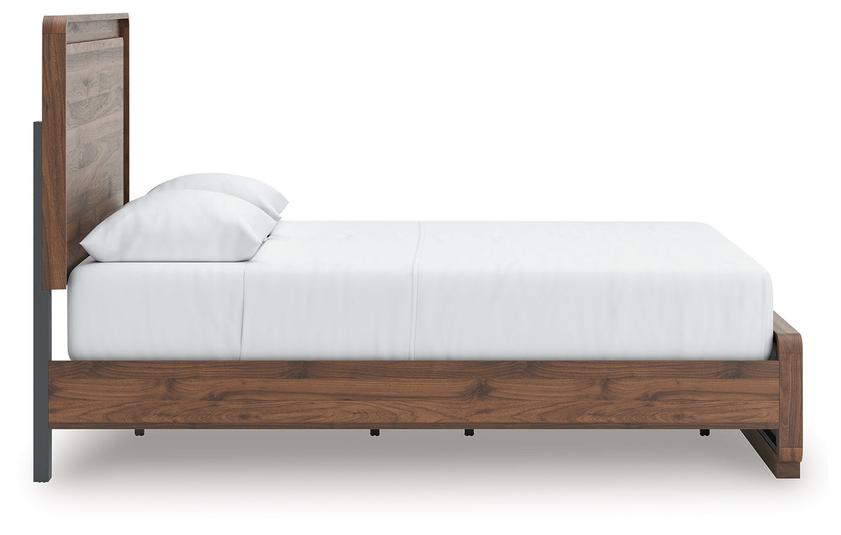 Fortlorn Walnut Brown Queen Panel Bed by Ashley at Eve Furniture