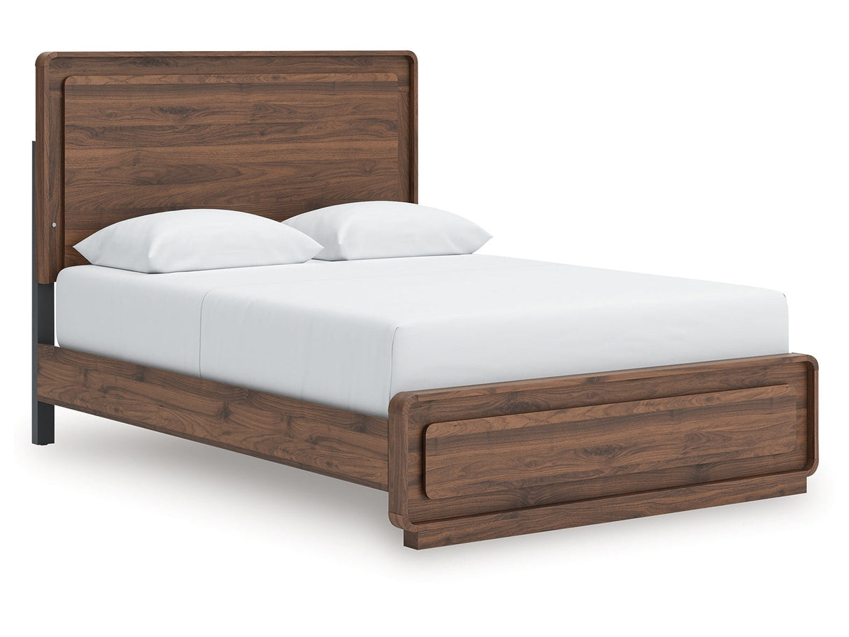 Fortlorn Walnut Brown Queen Panel Bed by Ashley at Eve Furniture