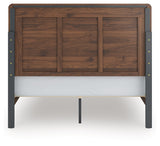 Fortlorn Walnut Brown Queen Panel Bed, Dresser, Mirror and Nightstand by Ashley at Eve Furniture