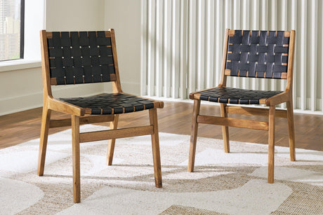 Fortmaine Brown/Black Dining Chair, Set of 2 by Ashley at Eve Furniture
