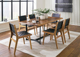 Fortmaine Brown/Black Dining Table and 6 Chairs by Ashley at Eve Furniture
