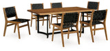 Fortmaine Brown/Black Dining Table and 6 Chairs by Ashley at Eve Furniture