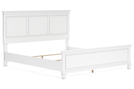 Fortman White California King Panel Bed by Ashley at Eve Furniture