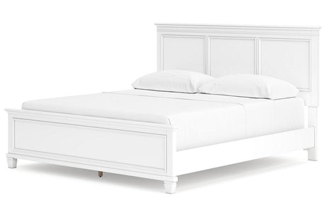 Fortman White California King Panel Bed by Ashley at Eve Furniture