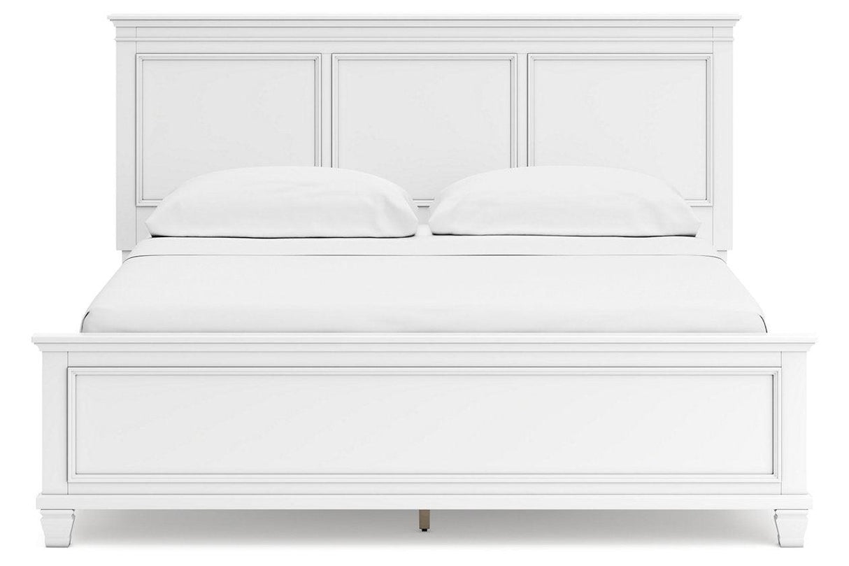 Fortman White California King Panel Bed by Ashley at Eve Furniture