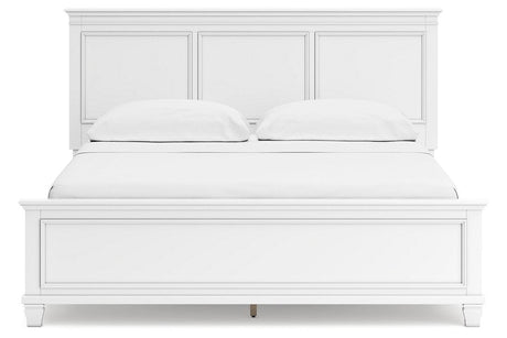 Fortman White California King Panel Bed by Ashley at Eve Furniture