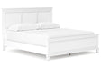 Fortman White California King Panel Bed by Ashley at Eve Furniture