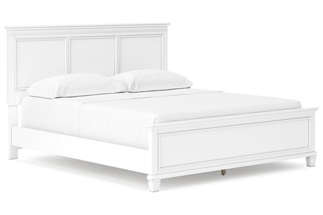 Fortman White California King Panel Bed by Ashley at Eve Furniture