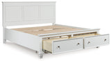 Fortman White California King Panel Storage Bed by Ashley at Eve Furniture