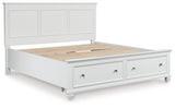 Fortman White California King Panel Storage Bed by Ashley at Eve Furniture