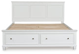 Fortman White California King Panel Storage Bed by Ashley at Eve Furniture