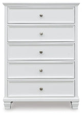 Fortman White Chest of Drawers by Ashley at Eve Furniture