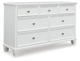 Fortman White Dresser by Ashley at Eve Furniture