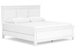 Fortman White King Panel Bed by Ashley at Eve Furniture