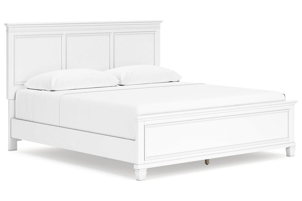 Fortman White King Panel Bed by Ashley at Eve Furniture