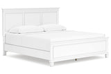 Fortman White King Panel Bed by Ashley at Eve Furniture