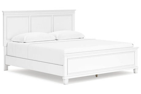 Fortman White King Panel Bed by Ashley at Eve Furniture