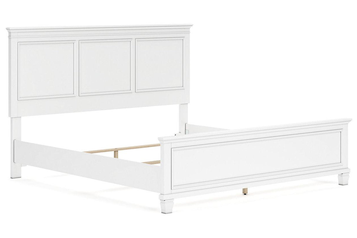 Fortman White King Panel Bed by Ashley at Eve Furniture