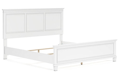 Fortman White King Panel Bed by Ashley at Eve Furniture