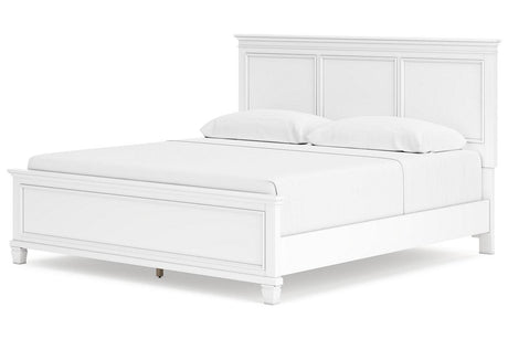 Fortman White King Panel Bed by Ashley at Eve Furniture