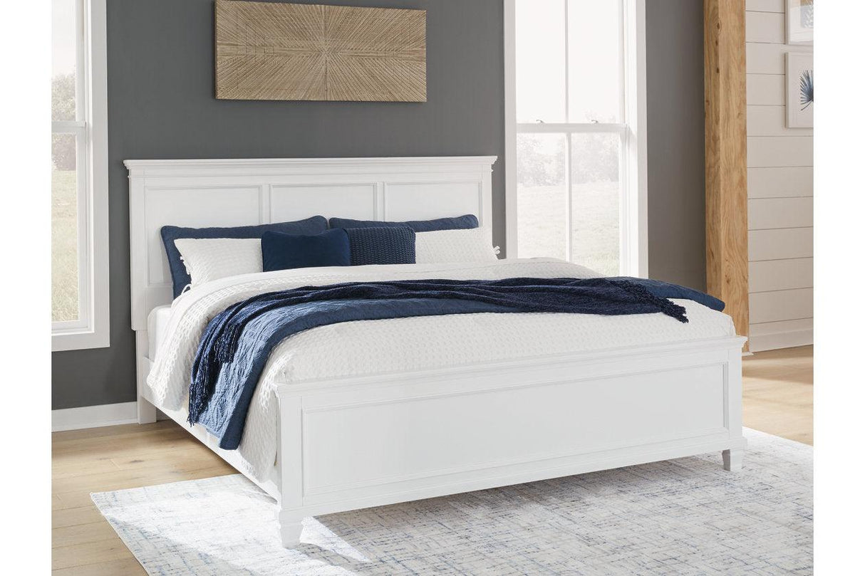 Fortman White King Panel Bed by Ashley at Eve Furniture