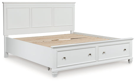 Fortman White King Panel Storage Bed by Ashley at Eve Furniture