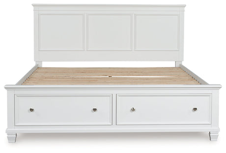 Fortman White King Panel Storage Bed by Ashley at Eve Furniture